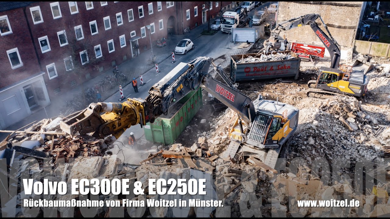 Volvo EC300E & EC250E. R&uuml;ckbaueinsatz in M&uuml;nster.
