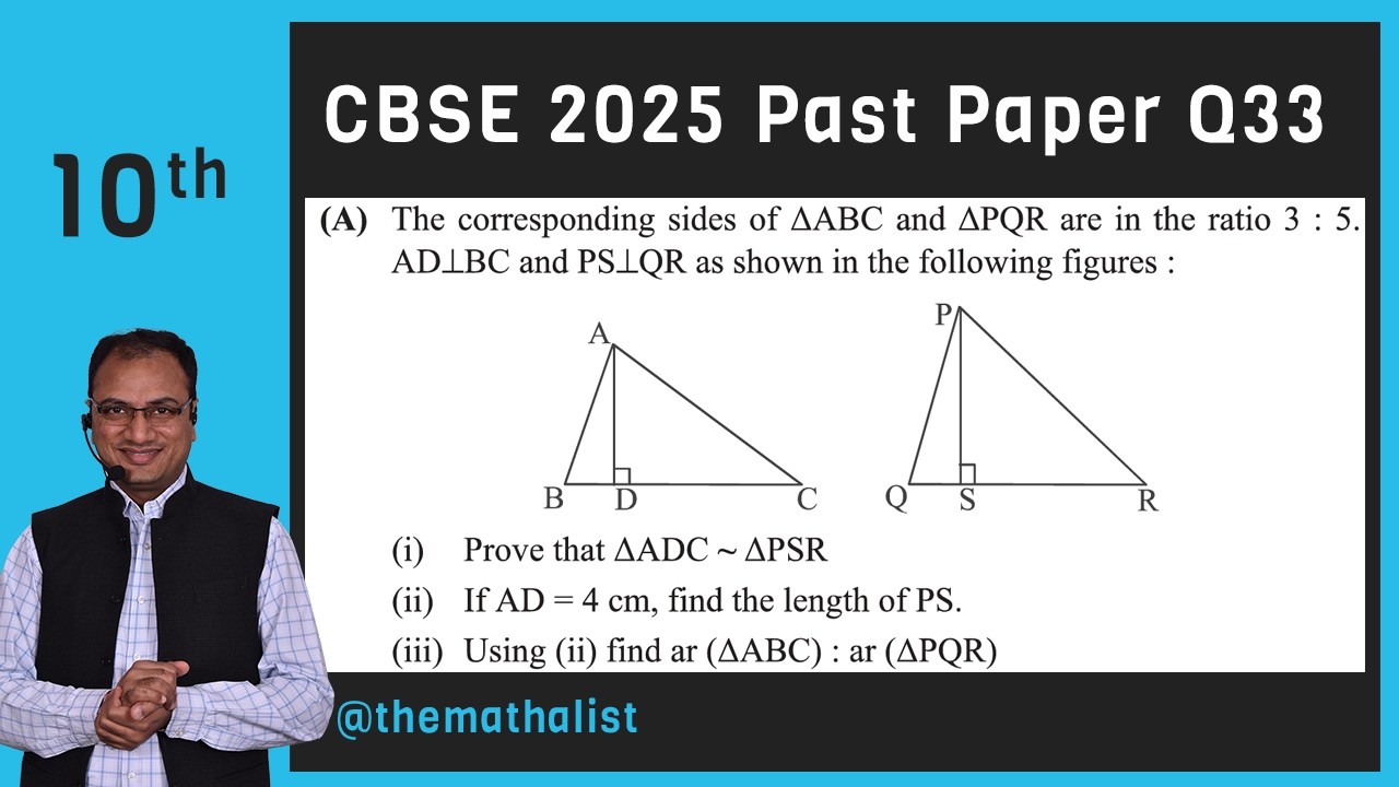 The corresponding sides of Δ ABC and Δ PQR are in the ratio 3 : 5. AD ⊥ BC and PS ⊥ QR as shown in