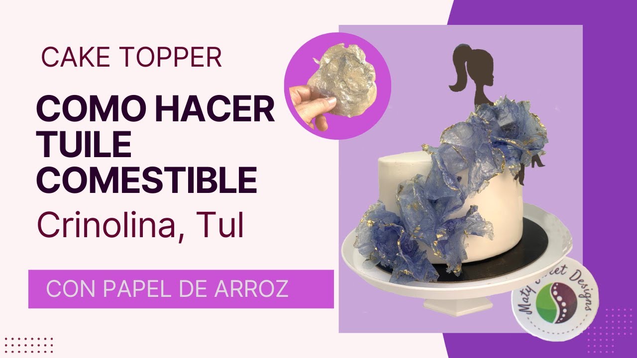 Como hacer Tuile de Papel de Arroz. Como elaborar crinolina comestible con Wafer Paper