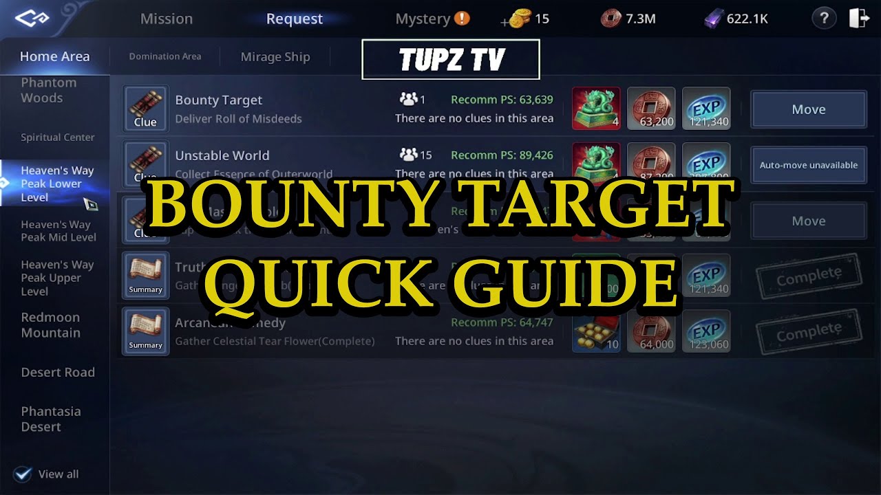 MIR 4 - BOUNTY TARGET | REQUEST MISSION  QUICK GUIDE