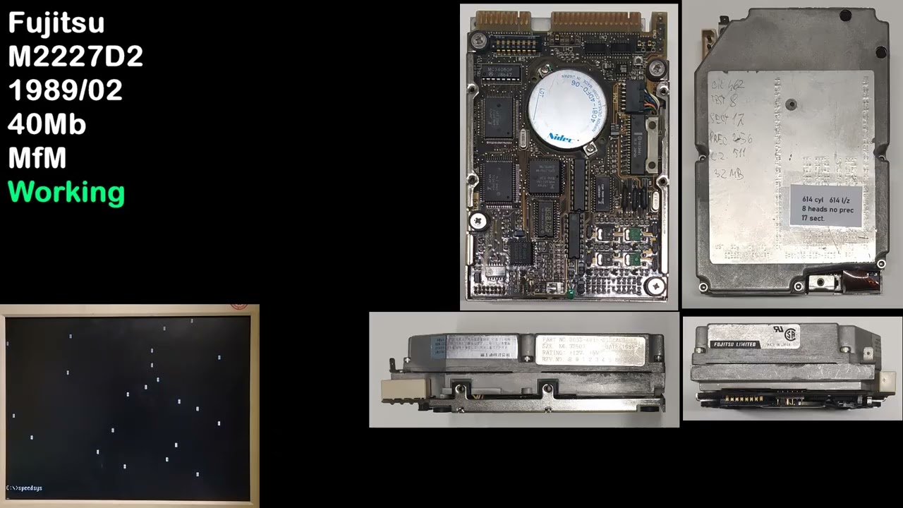 Fujitsu M2227D2 | 37 year old hard drive sounds and benchmarks