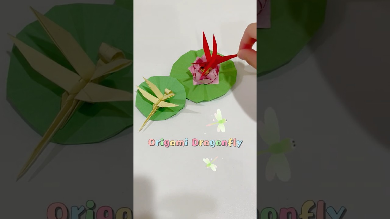 🦋How to Make an Origami Dragonfly #papercraft #tutorial #diy #lotus