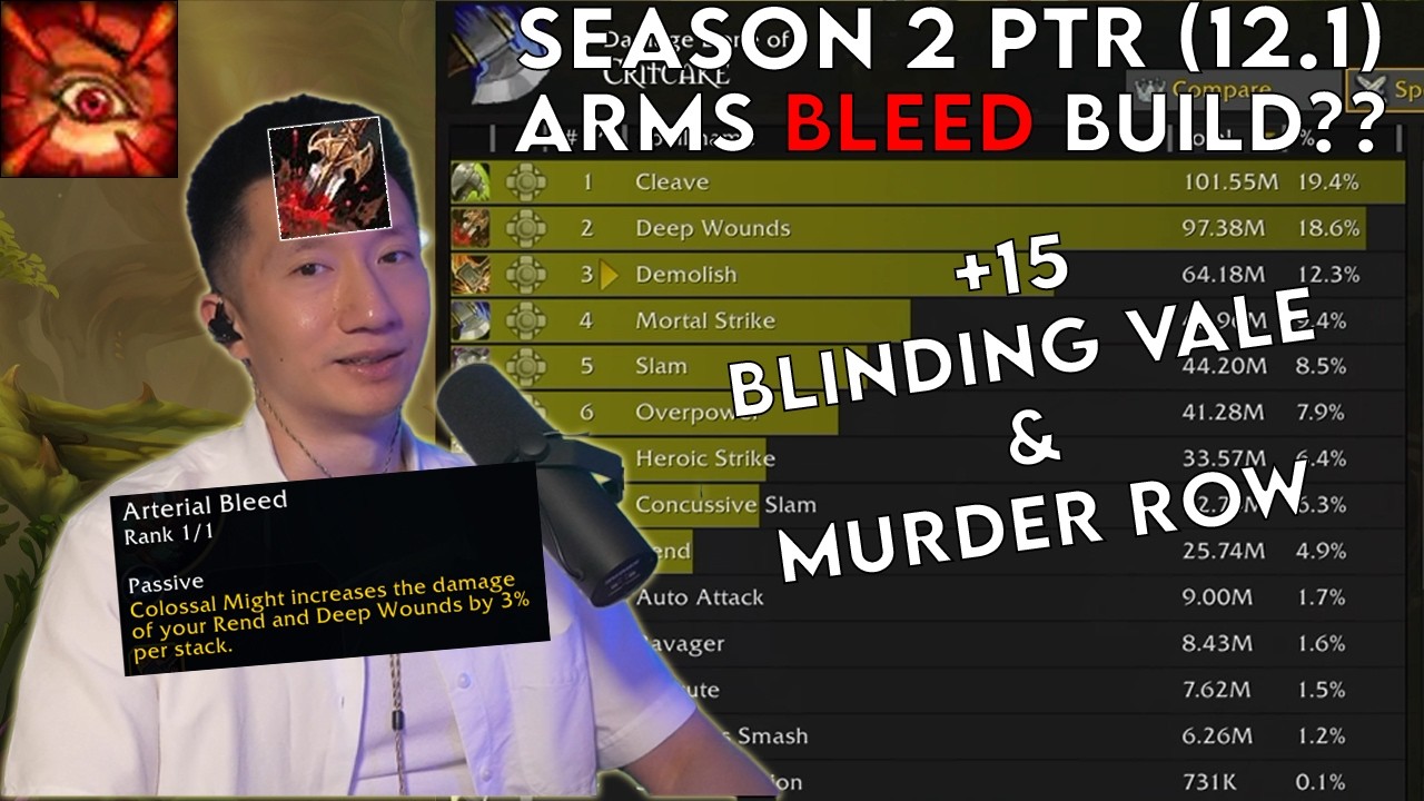 Arms BLEED Build is Back?? - +15 Blinding Vale & Murder Row - Midnight Season 2 PTR (12.1)