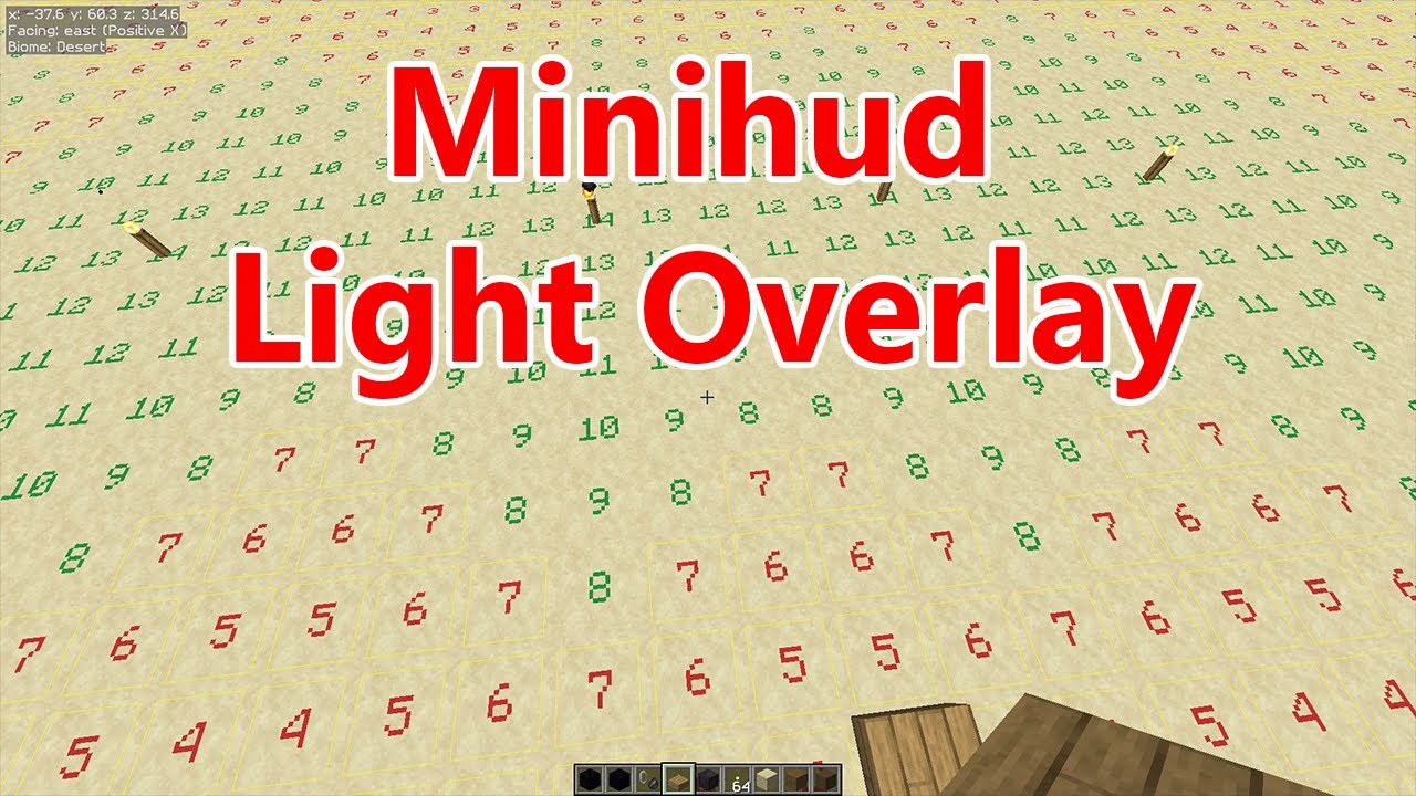 Minecraft Minihud &mdash; руководство по наложению уровня света