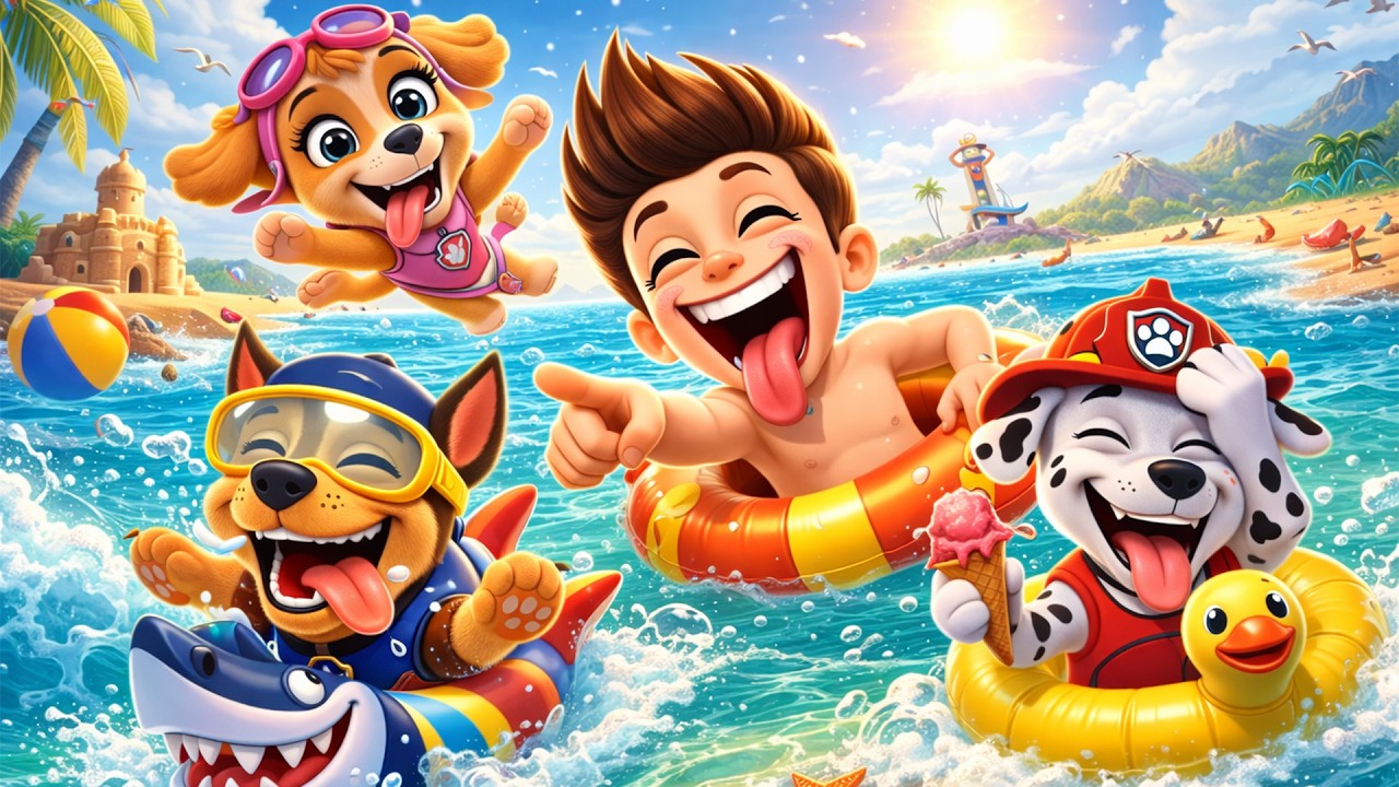 Crazy Summer Splash Challenge with the Rescue Team! 🐾💦 | Funny Ryder Animation