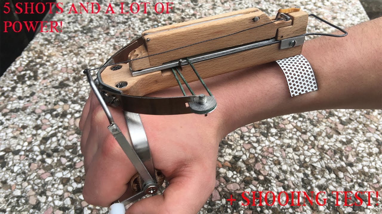 Making a 5 Shots Assassin's Creed Style Wrist Crossbow | Shooting