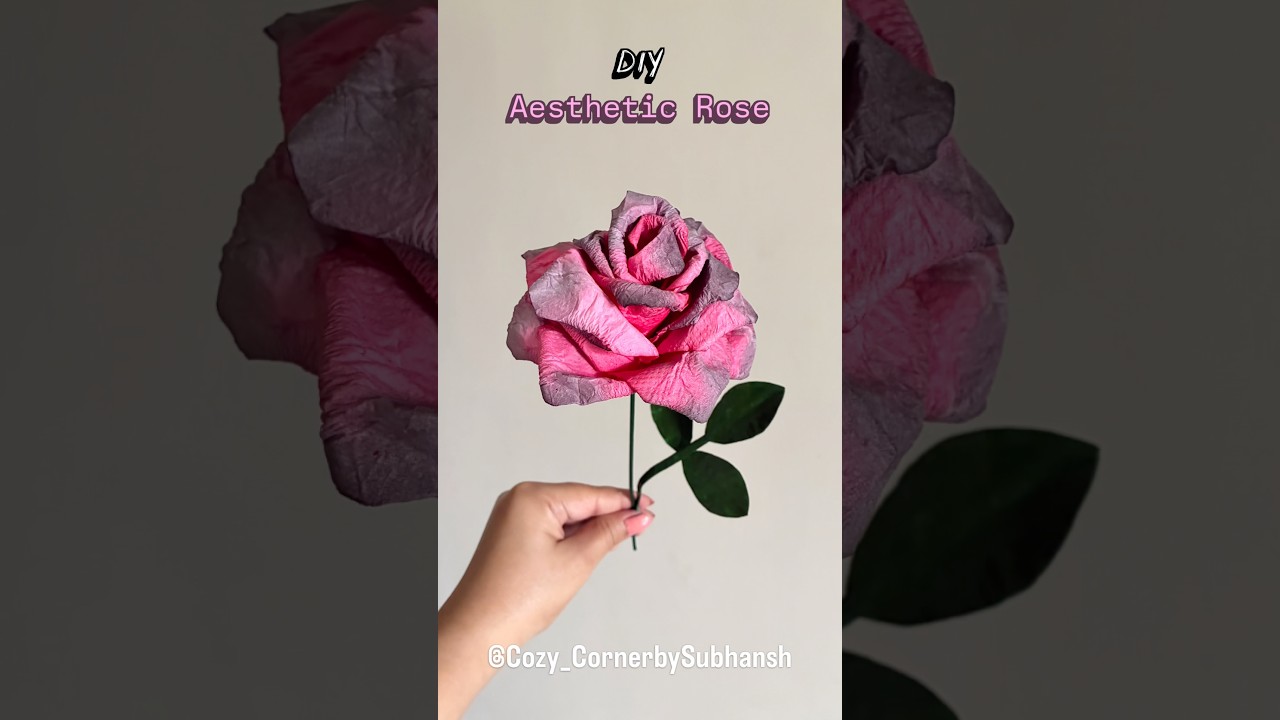 DIY Realistic Tissue Paper Rose 🌹 | Easy Handmade Flower Tutorial #diy #diyrose #flowers #virals