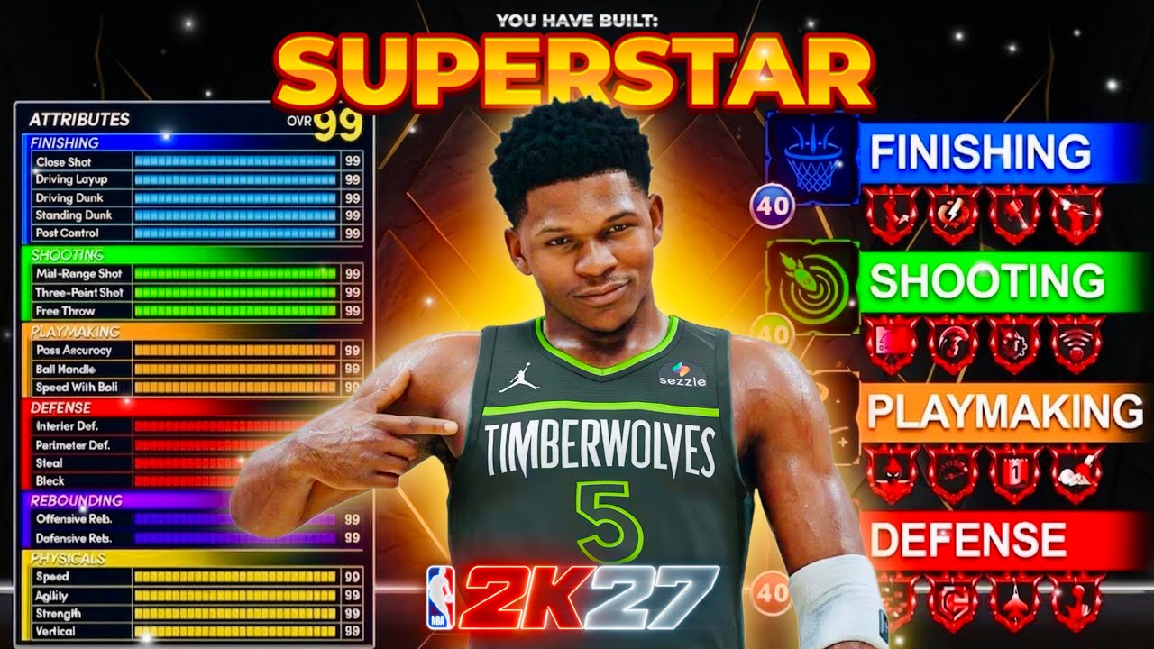 *NEW* META POINT GUARD BUILD in NBA 2K27! CONTACT DUNKS + 99 3PT RATING! Best Build NBA 2K27