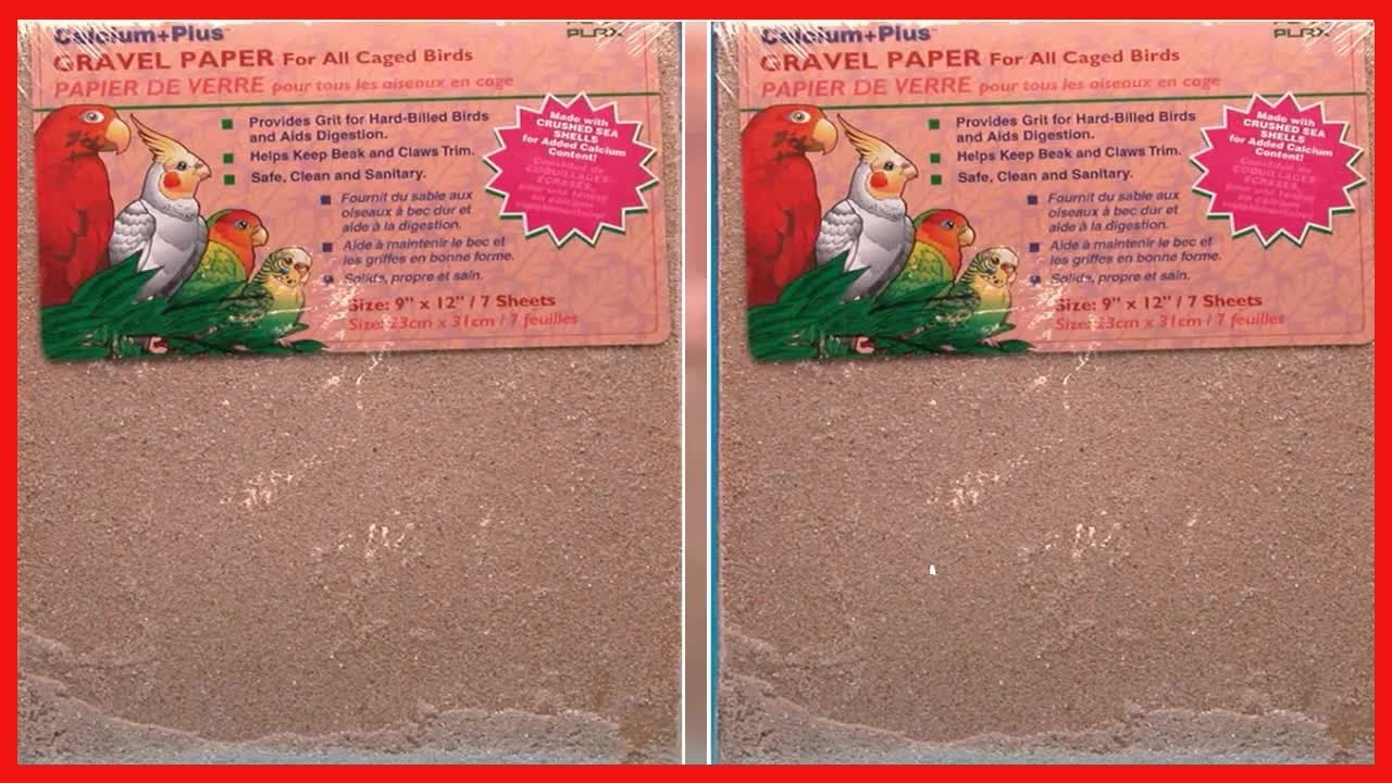 Penn Plax Gravel Paper for Bird Cage, 9 by 12 Inch  Great for Hard Billed Birds  Safe, Clean