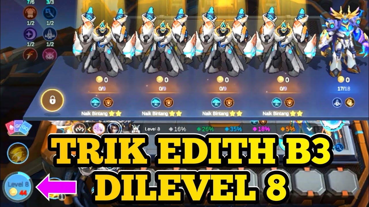 TRIK EDITH B3 DILEVEL 8 PAKE COMMANDER VALE TERBARU||100% BERHASIL BOSS||MAGIC CHESS GOGO 