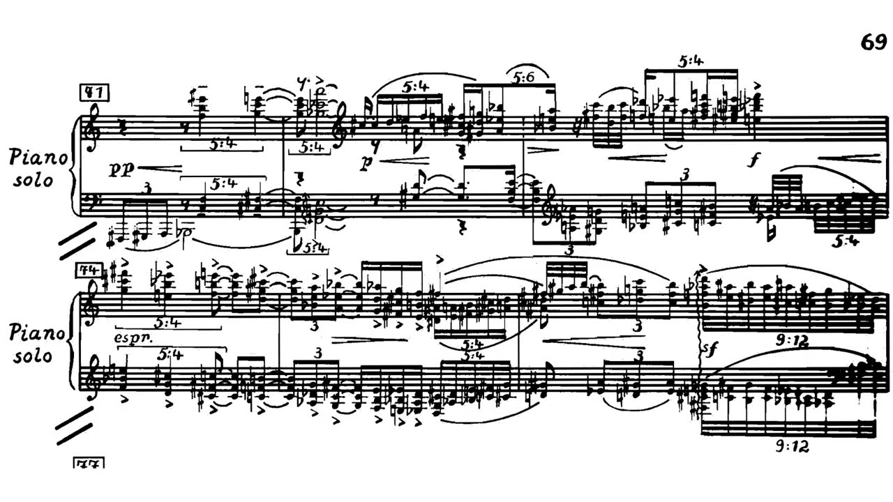 Edison Denisov - Concerto for Piano and Orchestra (1975) [Score-Video]
