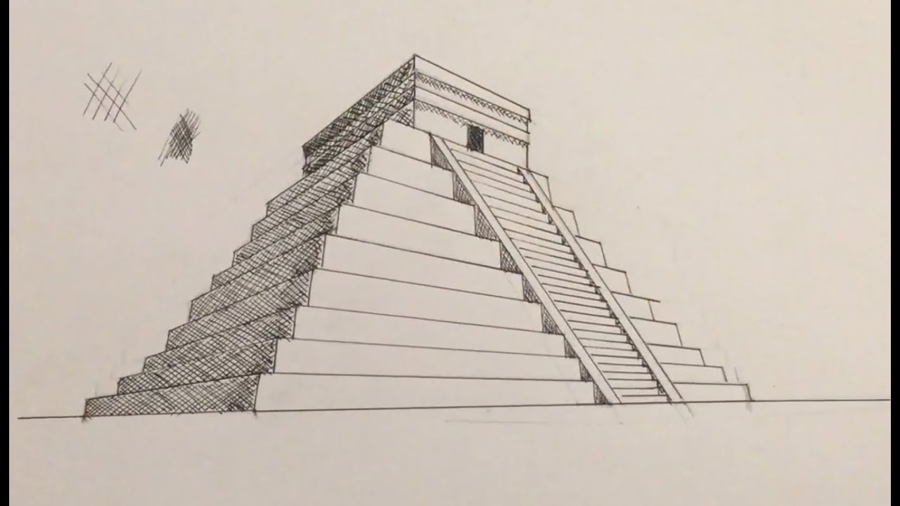 Drawing a Maya temple