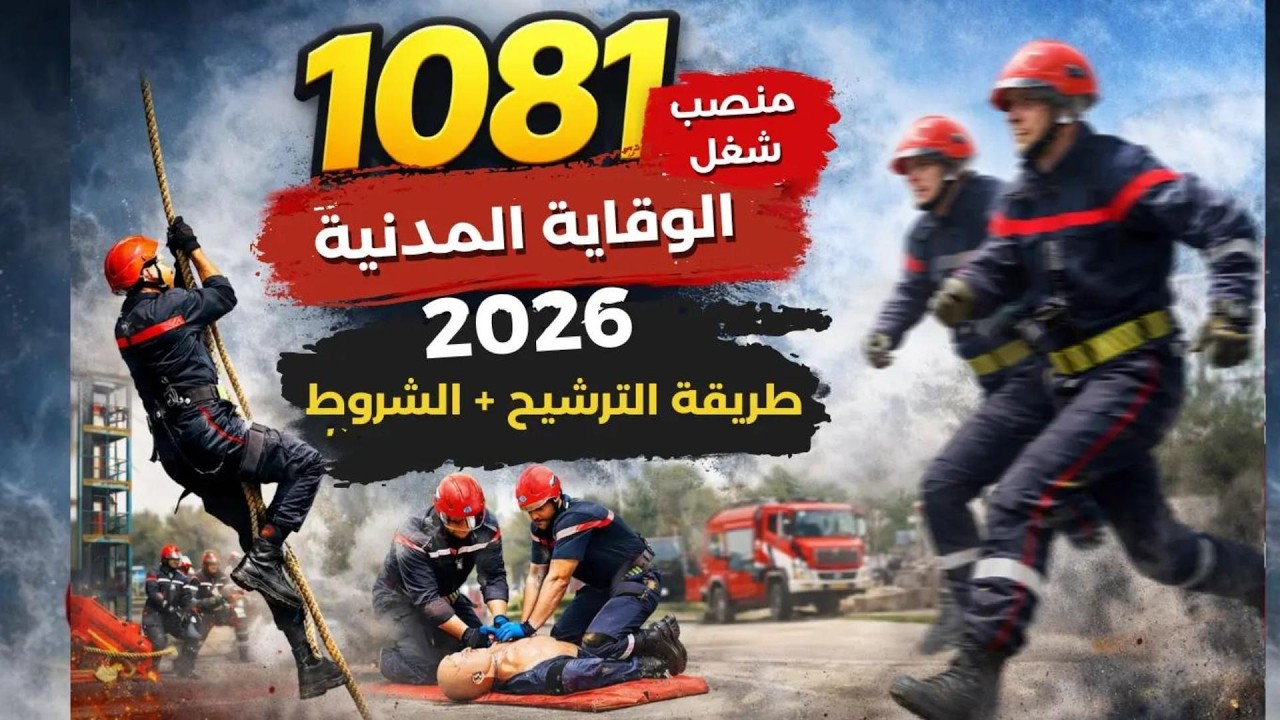 مباراة ولوج سلك الوقاية المدنية 1081 منصب خاص بتلاميذ أعوان الإغاثة - المديرية العامة لوقاية المدنية