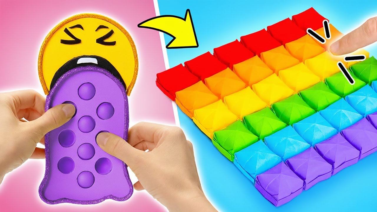 DIY Fidget Toy Fun! 🌈✨ How To Make Easy Squishes, Rainbow Pop-Its & More