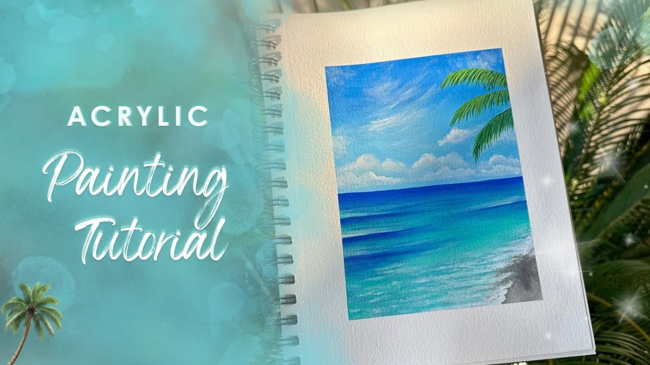 tropical beachside 🌊 acrylic painting tutorial