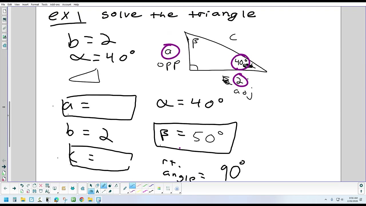 4.1(2) Right Triangle Trigonometry 2-26-26