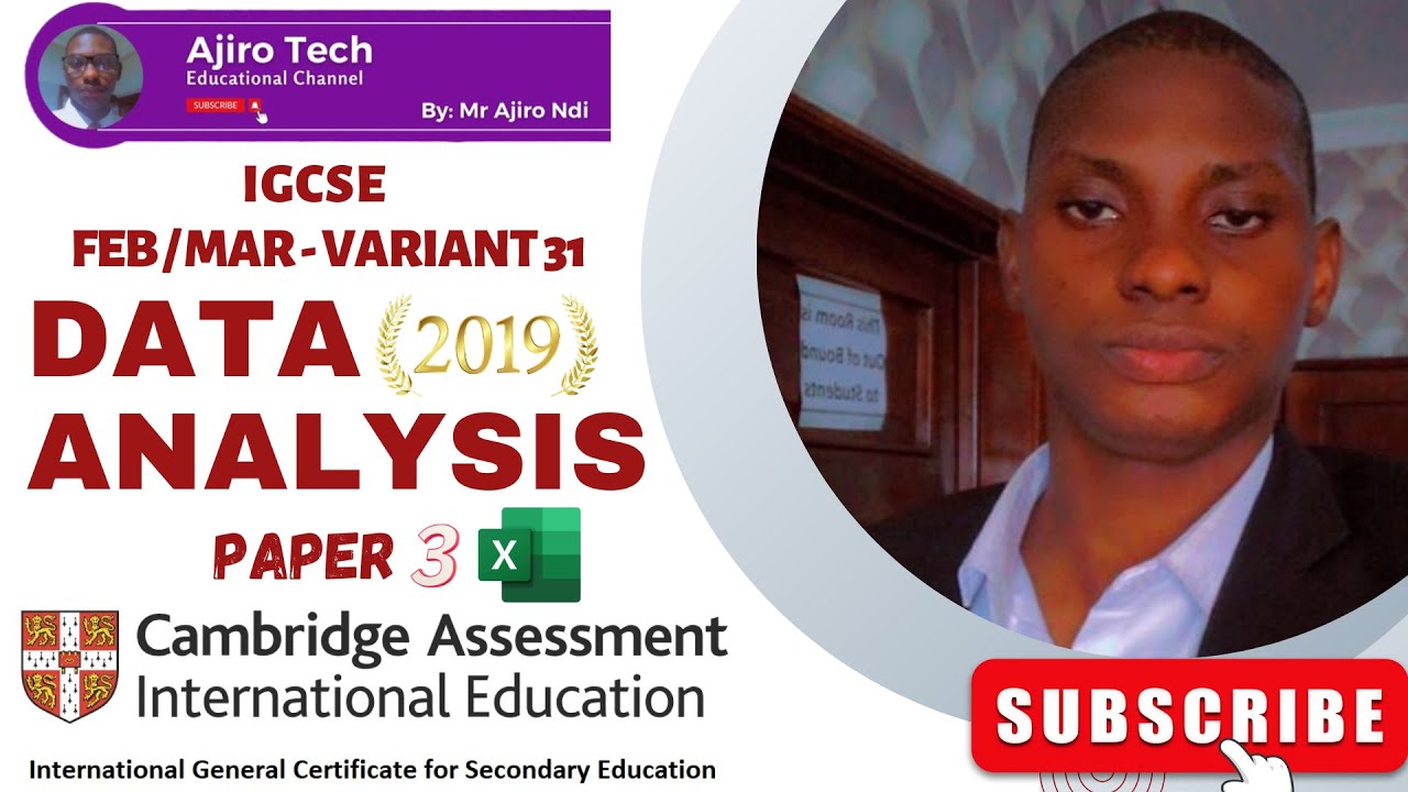IGCSE ICT (0417/0983) Paper 3 Data Analysis (Spreadsheet) February March 2019 Variant 31