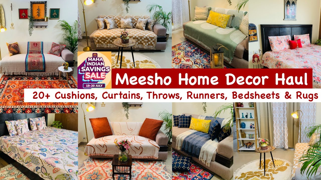MEESHO HAUL | SIMPLIFY Your SPACE with Best Throws,Runner, carpet, curtains, Bedsheet,cushion covers