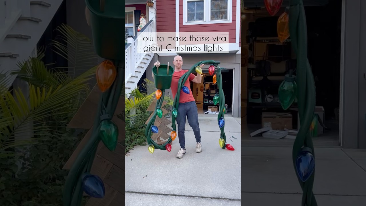 Here&rsquo;s the easiest way to make those viral giant Christmas lights! #xmaslights #christmasdecor