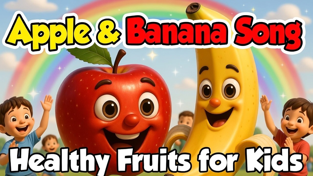 Apple and Banana Song 🍎🍌 | Healthy Fruits Song for Kids | English Nursery Rhymes & Learning Video