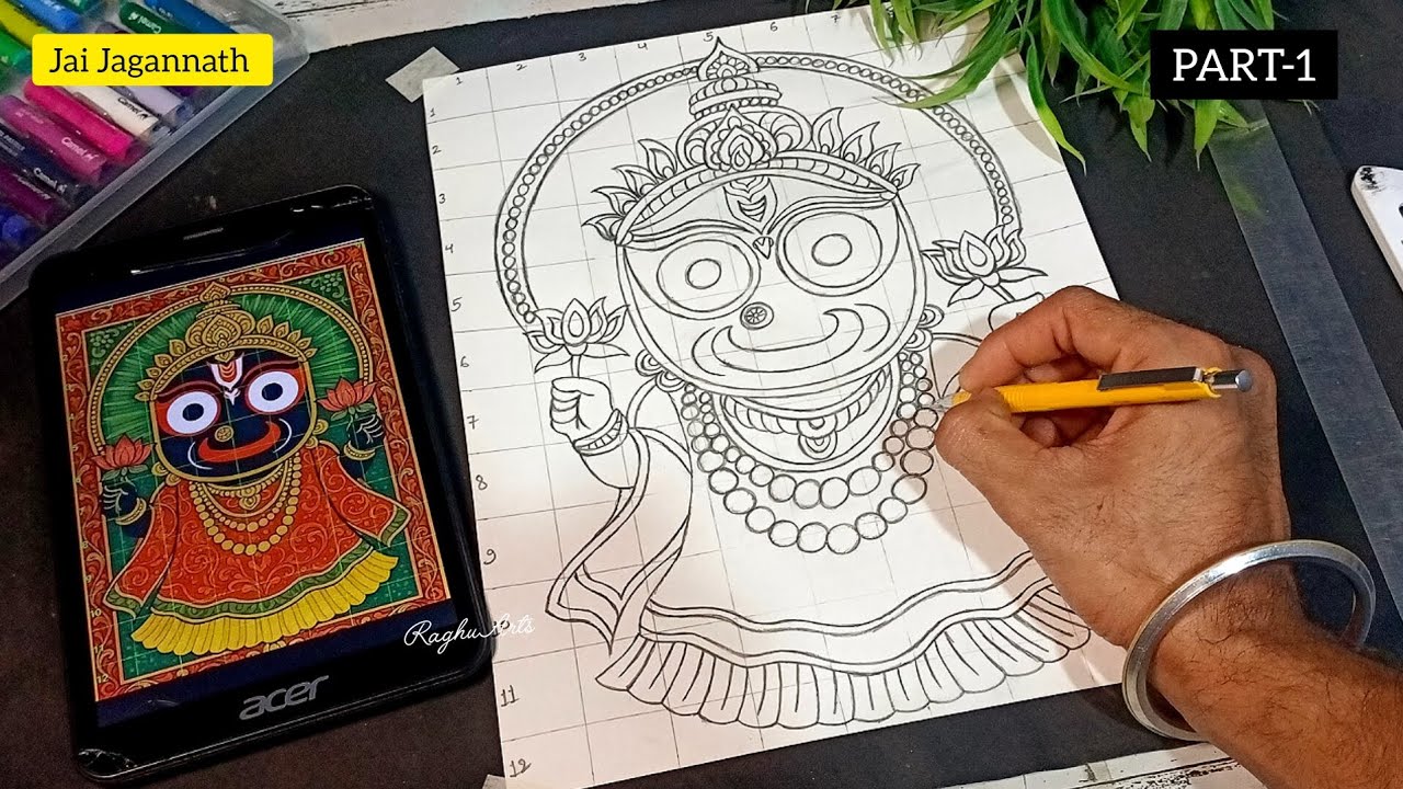 Jagannath Ji Drawing/ Jagannath Rath Yatra Drawing 2025/ Lord Jagannath Drawing/ Outline Tutorial 😍