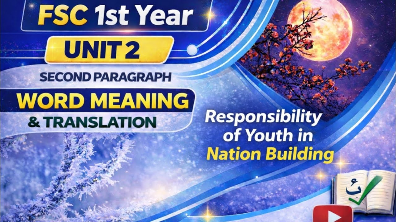 FSC 1st Year English Chapter 2 | Responsibility of Youth in Nation-Building | Full Explanation