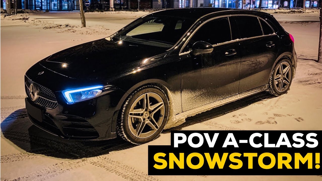 NEW MERCEDES A CLASS 2019 SNOWSTORM POV DRIVING IN TRAFFIC!