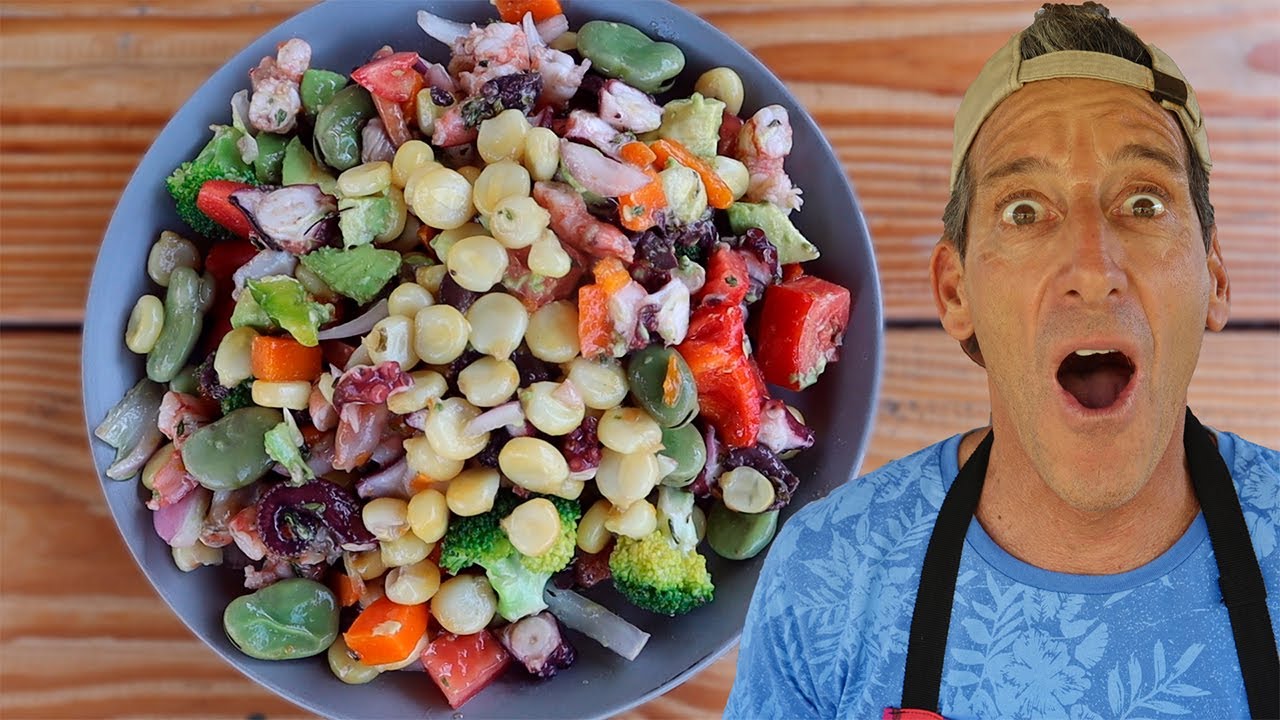 El Tio Lenguao preparó Ensalada de Mariscos
