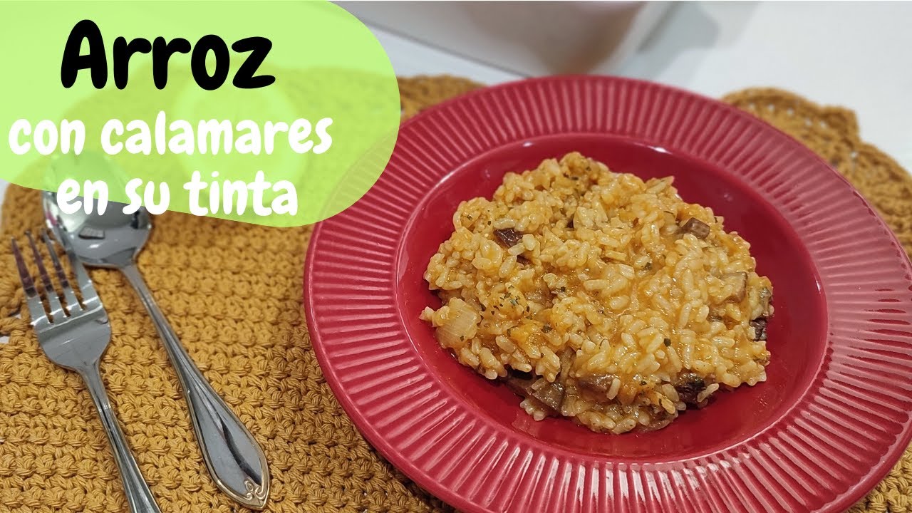 ARROZ CON CALAMARES en su Tinta en Thermomix TM7. Receta Fácil y ¡¡Lista en 30 MINUTOS!! 🦑