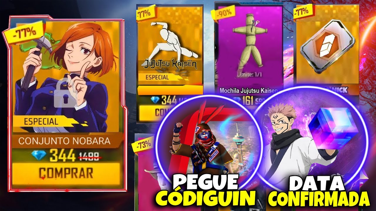 🚨CORRE AGORA! COMO PEGAR O CODIGUINHO SNICKERS, LOJA MISTERIOSA DA NOBARA E PRÊMIOS GRÁTIS FREE FIRE