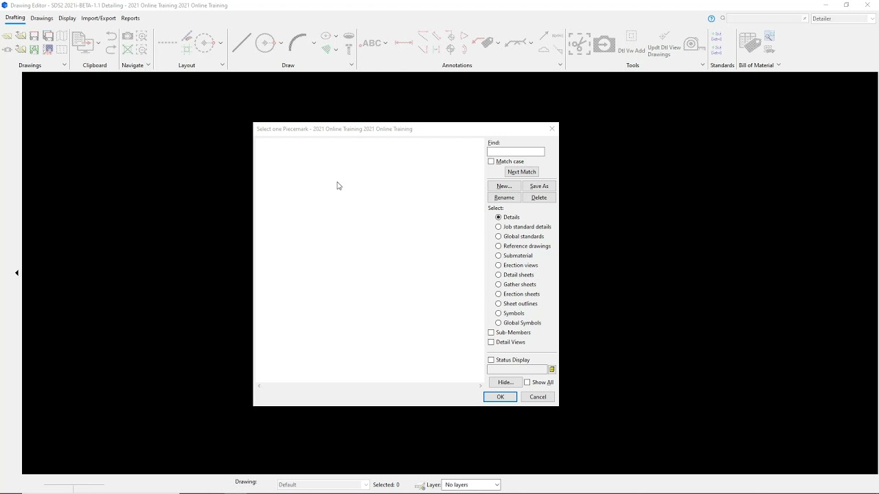 SDS 2021 Getting Started: Open Erection View Drawings (IN)