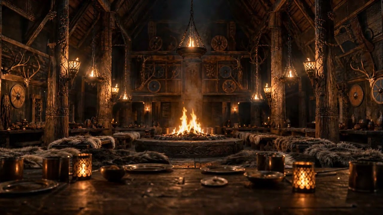 Viking Mead Hall 🍺 Relaxing Nordic Tavern Music for Sleep, Study & Focus