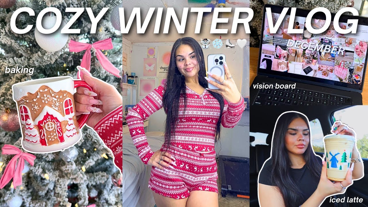 COZY WINTER VLOG 🎄Holiday Baking, Vlogmas, Christmas Vision Board, Journaling & Self Care!