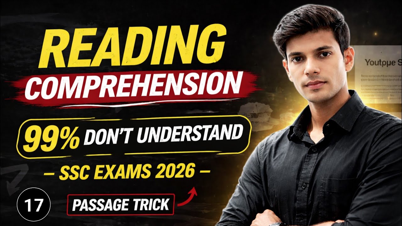 Reading comprehension for ssc CGL, CHSL, MTS, CPO, STENOGRAPHER | RC tricks | passage tricks 