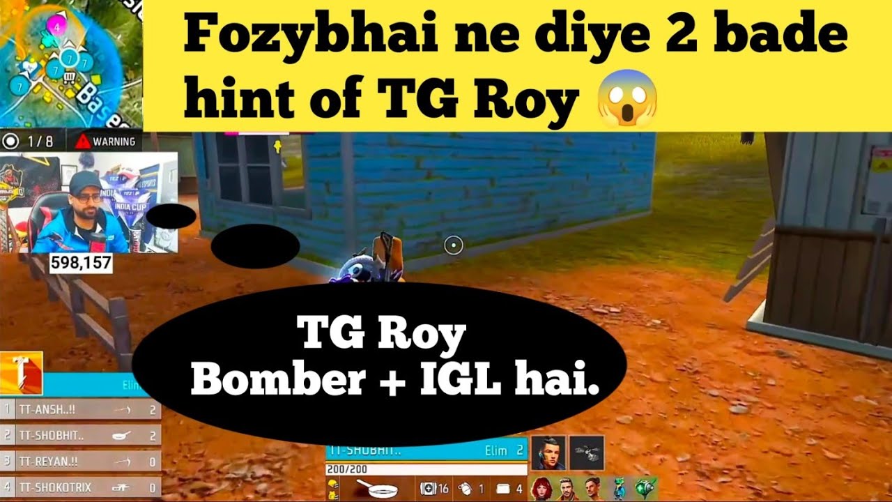 Fozybhai ne TG 4th player TG Roy  ke bare me diye 2 bade hint.#freefire #totalgamingesports #viral