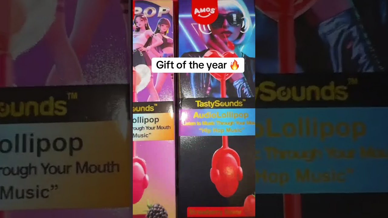 Amos TastySounds Music Lollipops - Heart-shaped, sugar-free audio candies with bone conduction tech