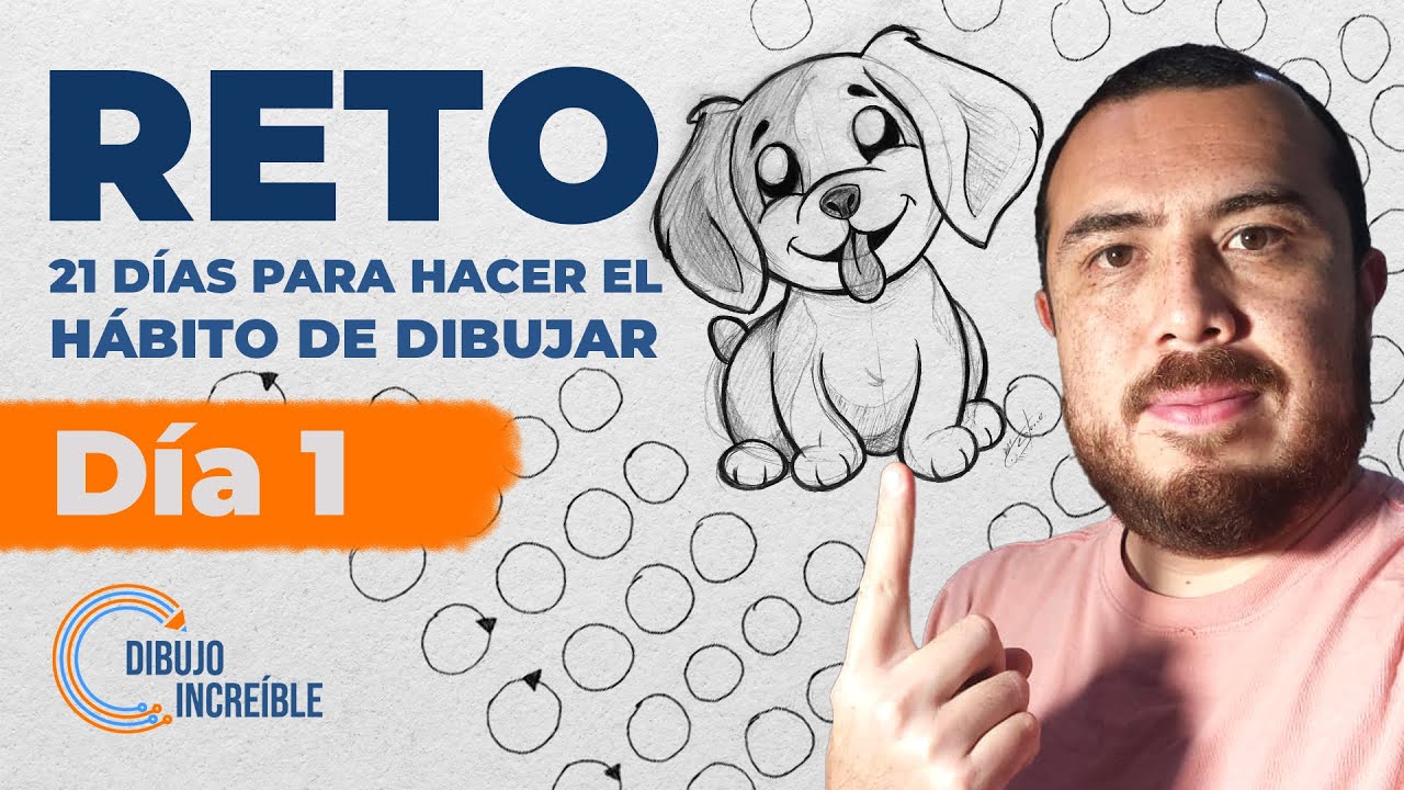 Día 1 | Reto de 21 Días para Crear el Hábito de Dibujar |  Ejercicio + Dibujo |  Dibujando un perro