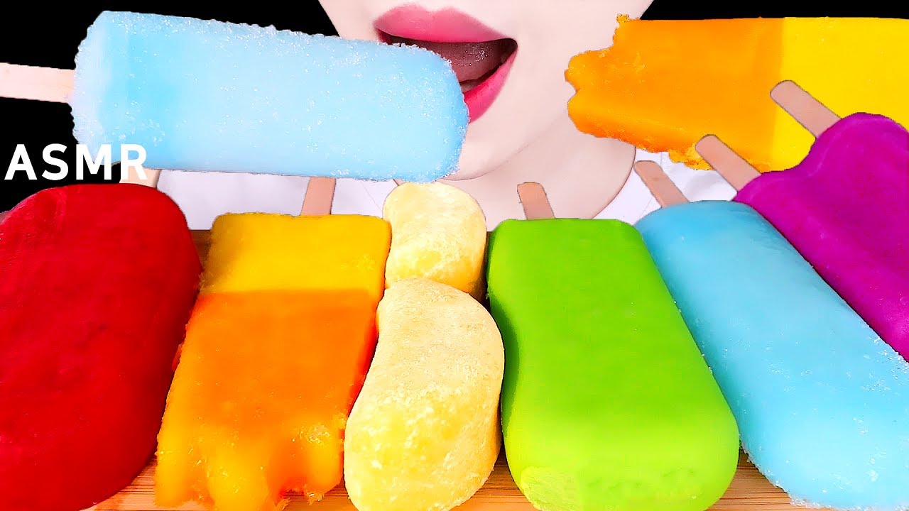 ASMR RAINBOW ICE CREAM 무지개 아이스크림 EATING SOUNDS MUKBANG 디저트먹방