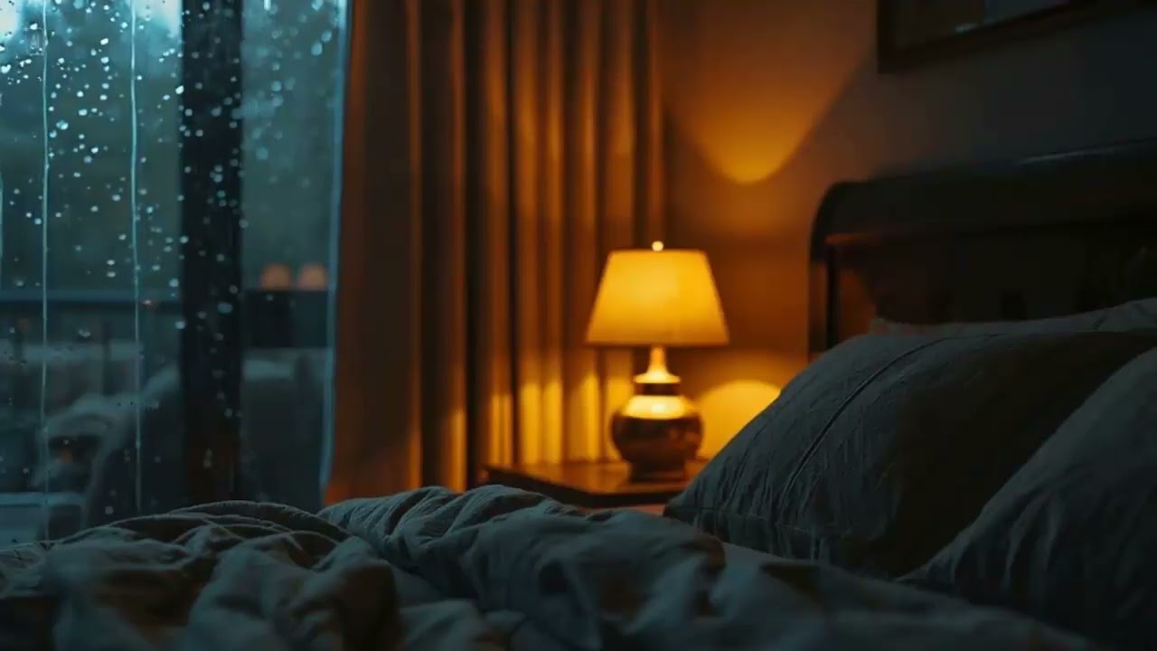 Cozy Bedroom Rain by the Lamp 🌧️ 20 Minutes Warm Night Ambience