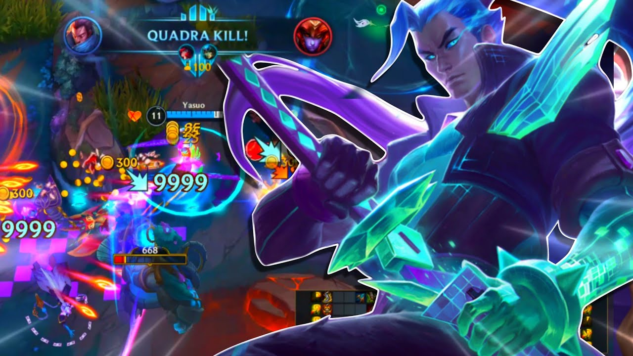 YASUO QUASE PENTA GAMEPLAY HARD DAMAGE || LoL Wild Rift