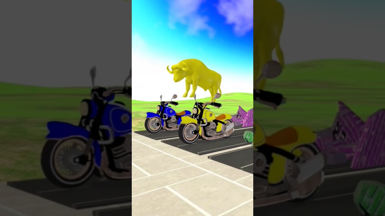 Long Slide Game With Cow Elephant Gorilla Hippopotamus Tiger 3d Animal Game Funny 3d Animals