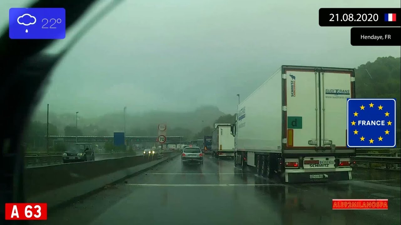 Driving from San Sebastián (Spain) to Hendaye (France) 21.08.2020 Timelapse x4