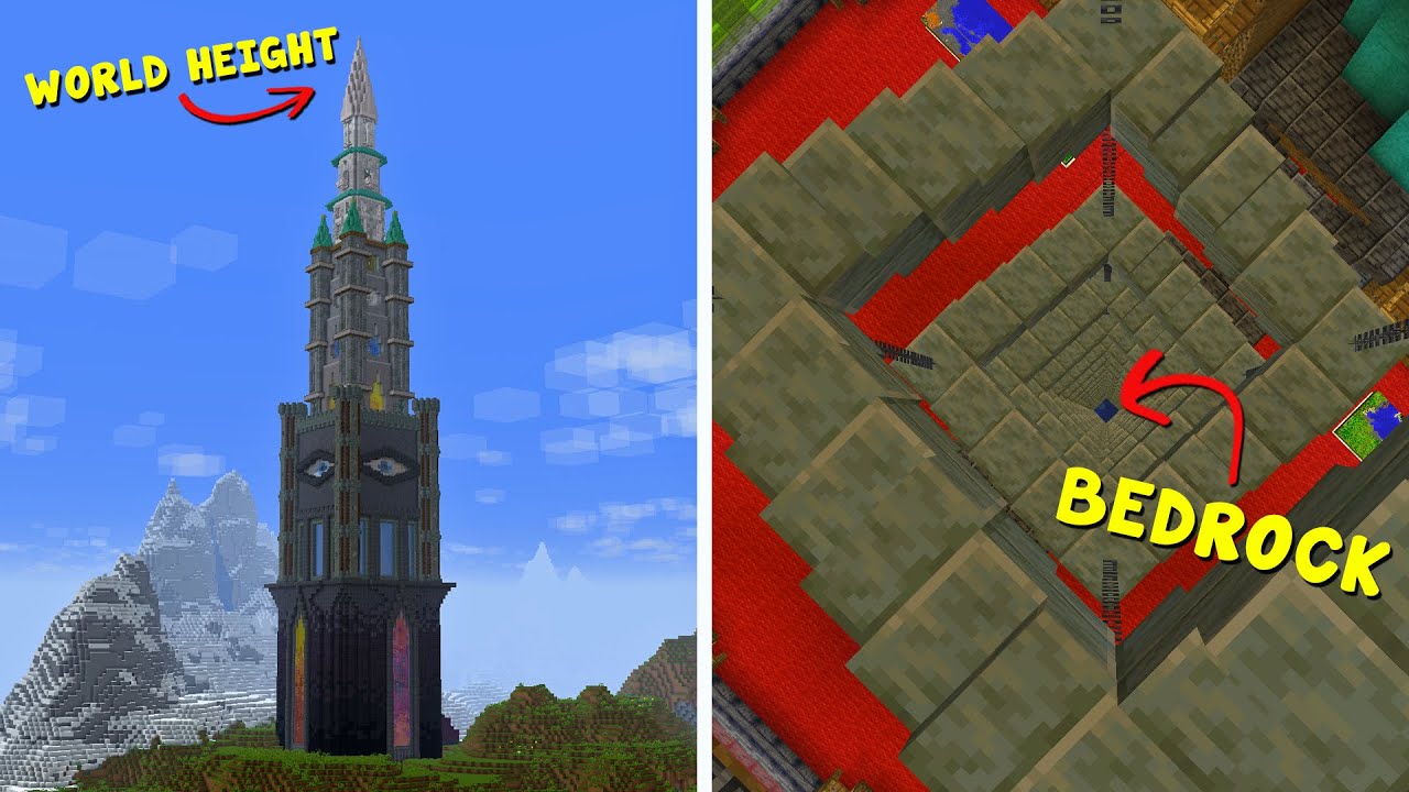I Built From the Top of the World to the Bottom of the World in Minecraft!