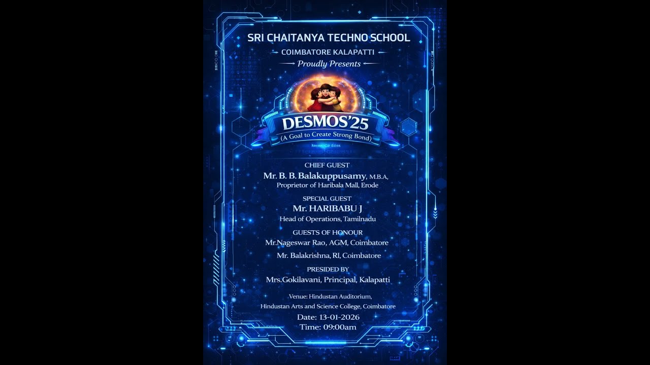 SRI CHAITANYA TECHNO SCHOOL | DESMOS'25 | LIVE STREAM | KALAPATTI | COIMBATORE...