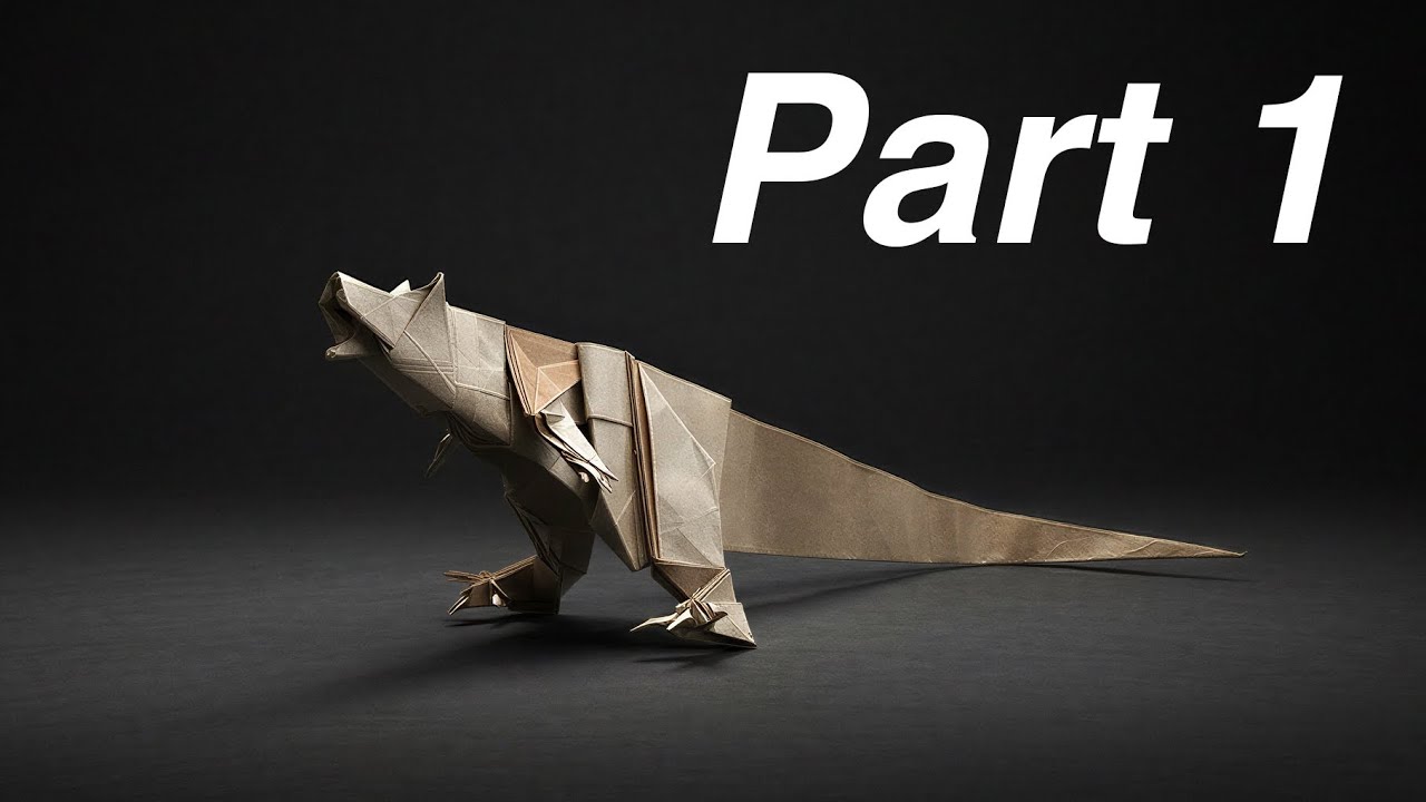 종이 한 장으로 접은 알로사우르스_Part1 종이접기 | Allosaurus Origami from One Sheet (Part 1)