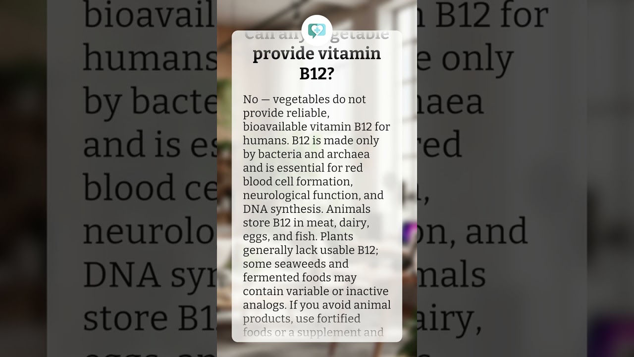 Can any vegetable provide vitamin B12?