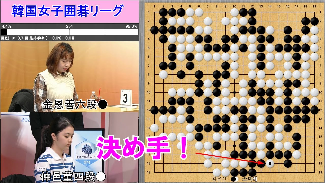 【韓国女子囲碁リーグ】仲邑四段、AI級のヨセで半目勝負制しチームを準プレーオフ進出に導く！
