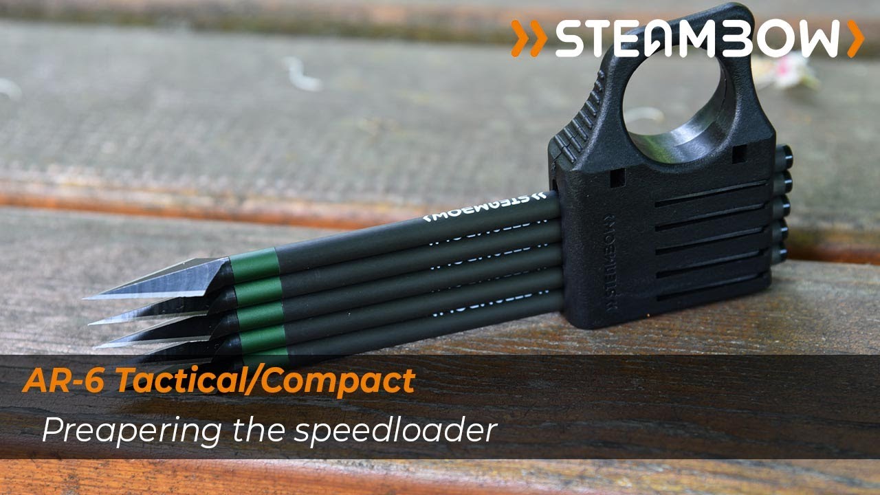 Preparing Steambow’s speedloaders for the AR-6 Stinger II pistol crossbow