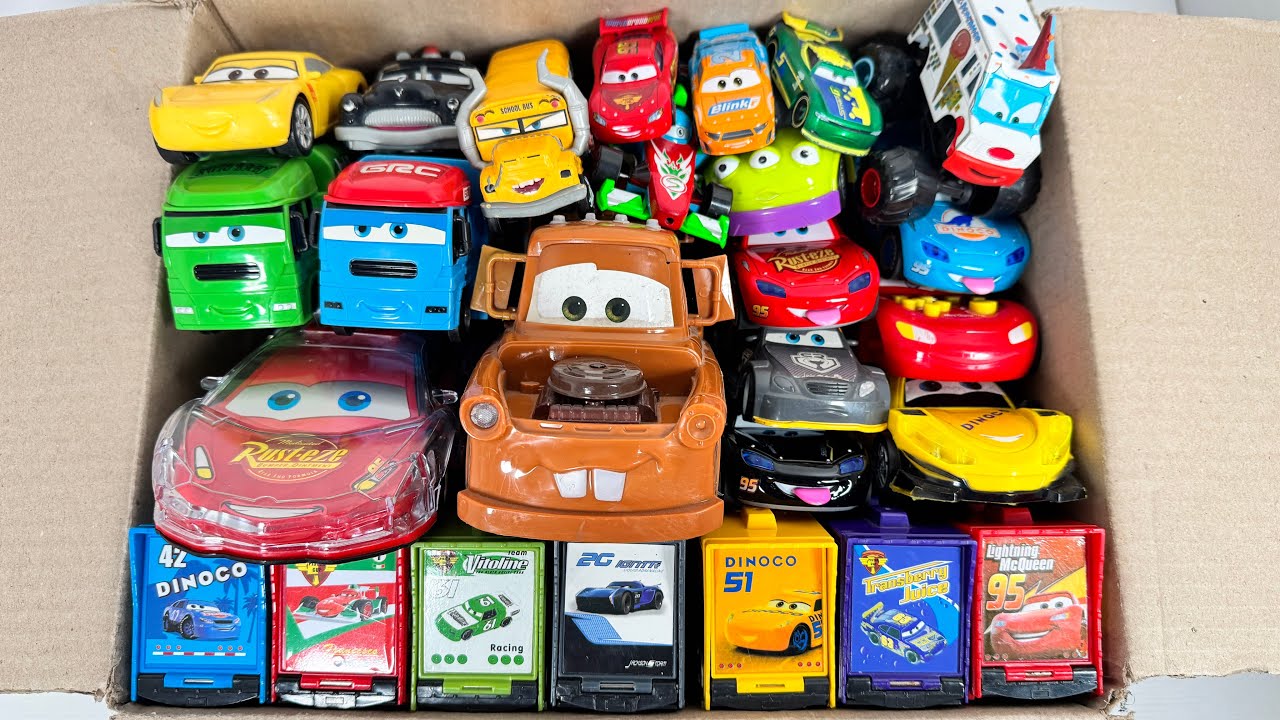 Disney Pixar Cars Unboxing Lightning McQueen Cars Movie and Mack Truck Hauler | ASMR Sliding Cars