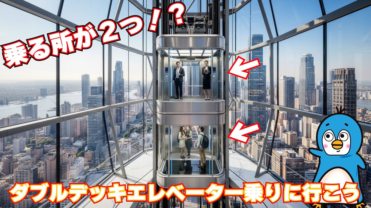 エレベーターが2階建て！？超レアなダブルデッキエレベーターに乗ってみた